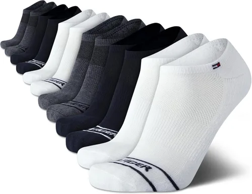 Miniatura 27 de Tommy Hilfiger Calcetines de corte bajo para hombre, paquete de 12 calcetines deportivos para correr que absorben la humedad para hombre