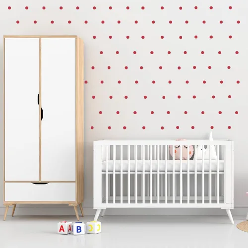 Miniatura 8 de Calcomanías de pared de puntos coloridos, juego de 9 calcomanías para despegar y pegar para habitaciones de niños, guardería y manualidades Plata