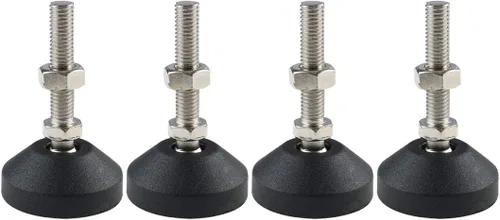 uxcell M10 x 1.969 x 1.969 in Máquina niveladora de pie nivelador ajustable pierna antideslizante protector de piso para fábrica 4 unidades