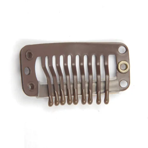 Miniatura 4 de 20 clips de metal a presión para extensiones de cabello DIY con clip, 9 dientes, 0.04 oz/pieza, 9 dientes, 0.04 oz/pieza, color marrón oscuro Marrón