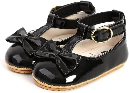 Miniatura 6 de SOFMUO Zapatos planos Mary Jane para bebés y niñas con lazo, zapatillas de ballet para niños pequeños, zapatos de vestir de princesa para boda