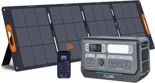 Miniatura 12 de ALLWEI - Estación de energía portátil 300 W (pico 600 W) mejorada, banco de batería LiFePO4 de 256 Wh, generador solar con 6 puertos de salida