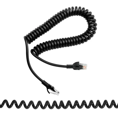 Cable Ethernet Cat5e en espiral – Cable de red LAN RJ45 retráctil para laptops, escritorio, routers, decodificadores – estirable hasta 4.9 ft