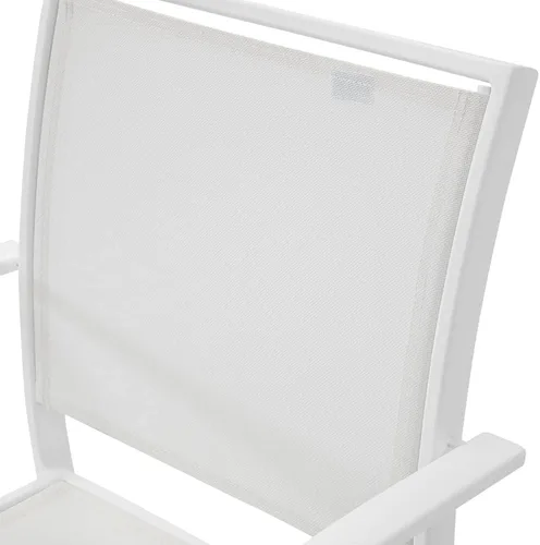 Miniatura 8 de ZURI Silla de comedor moderna para exteriores Laka con asientos de malla de secado rápido y marco de aluminio recubierto de polvo en blanco