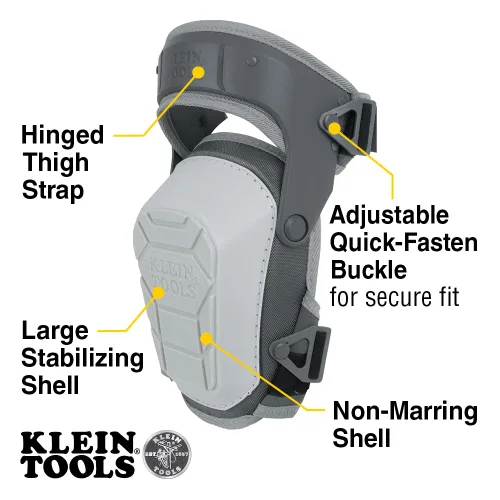 Miniatura 2 de KLEIN TOOLS 60897 Rodilleras para hombres y mujeres, que no marcan, rodilleras de trabajo estabilizadoras de servicio pesado, correas ajustables