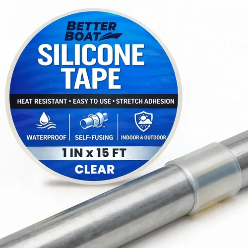 Miniatura 12 de Better Boat - Cinta de silicona negra resistente, autoadhesiva para reparación de mangueras de goma y tuberías de agua, sello de fontanería, cinta