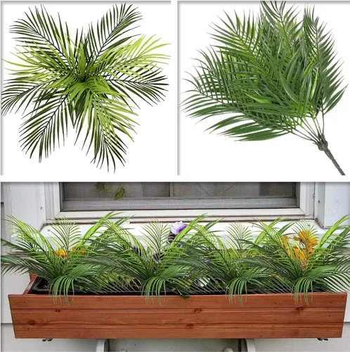 Miniatura 7 de CATTREE Plantas artificiales de palmeras tropicales, plantas de plástico, arbustos de helecho, árbol de coco, arbustos falsos para interiores
