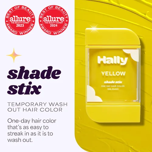 Miniatura 2 de Hally Hair Coloración Temporal de Cabello, Stix de Sombra (Amarillo) - Accesorios de Maquillaje para Cabello para Niños, Adolescentes y Adultos