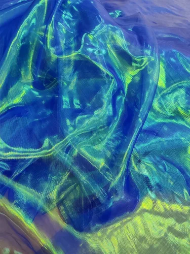 Miniatura 3 de Tela de encaje de organza con gradiente láser arcoíris mágico, tela de gasa holográfica iridescente para vestido de novia, cortina, fondo, fiesta