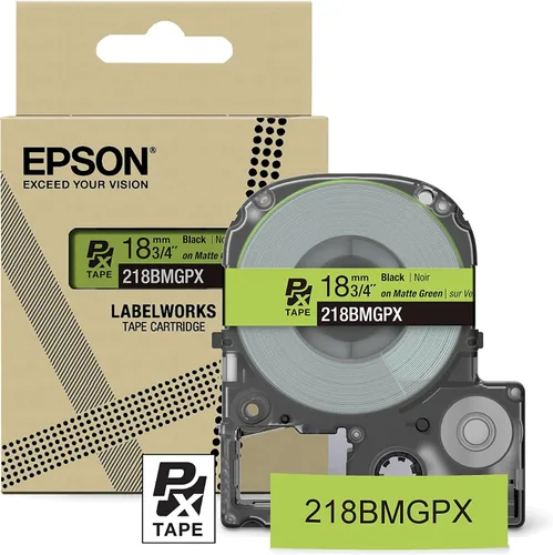 Miniatura 19 de Epson LABELWORKS 218BMBEPX - Cartucho de cinta de PET (poliéster), color negro sobre beige mate, 3/4 pulgadas de ancho, 26 pies