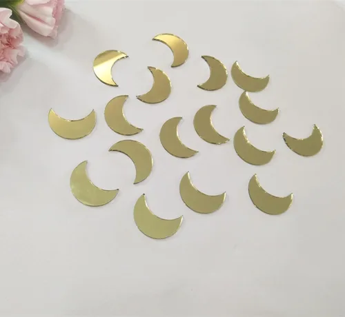 Miniatura 6 de 100 piezas de mosaico de espejo en forma de luna, mini mosaico de vidrio, mosaico de espejo para manualidades, azulejos de bricolaje para arte