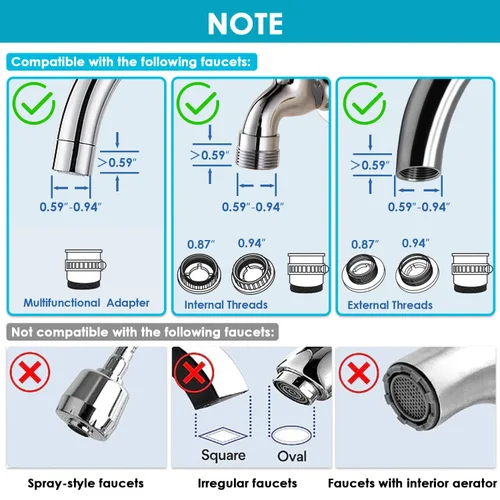 Miniatura 2 de Vortopt Filtro de agua para grifo para fregadero, flujo rápido, sistema de filtración de agua de montaje en grifo de 400 galones para agua