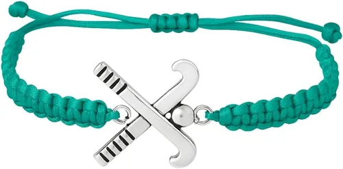 Miniatura 12 de Pulsera con dije de hockey sobre hierba Sportybella - Ajustable para niñas con dije de palo, joyería regalo para jugadoras, equipos y entrenadores