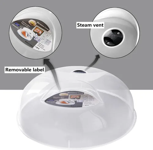 Miniatura 3 de Tapa grande para microondas contra salpicaduras para alimentos, cubierta de microondas con rejillas de ventilación de vapor, 3.8 cm, libre de BPA