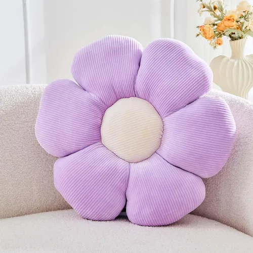 Miniatura 28 de Kcvvcr Almohada Decorativa de Flores, Almohada de Suelo Suave Blanca con Forma de 14.9" para Decoración del Hogar, Lindas Almohadas Decorativas