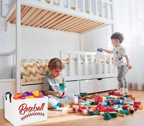 Miniatura 3 de Cestas de Béisbol Rectangulares Cesta de Regalo de Pascua Cesta de Almacenamiento Vacía para Niños Cesta para Bebé Niño Cesta de Almacenamiento