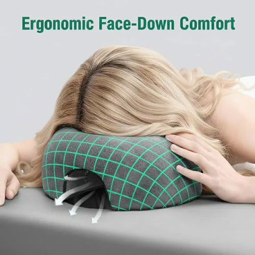 Miniatura 2 de Almohada facial con tela transpirable para mesa de masaje, cojín de espuma viscoelástica para dormir, reposacabezas para spa, recuperación