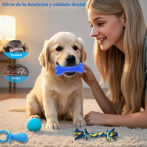 Miniatura 3 de Beiker Paquete de 15 juguetes de Navidad para perros, juguetes masticables para cachorros para dentición de cachorros pequeños y medianos, caja