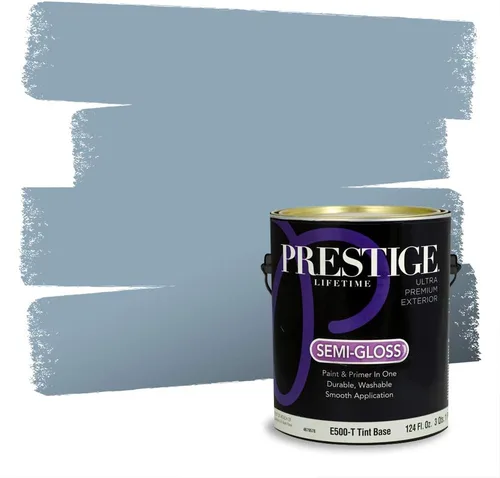 Miniatura 745 de Pintura Exterior + imprimación PRESTIGE, todo-en-uno, 1 galón, acabado mate, color comparable al Valspar* Royal Gray* VS151-Gris real