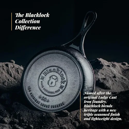 Miniatura 6 de Lodge Blacklock - Sartén de hierro fundido triple sazonado de 7 pulgadas, ligera, fácil de limpiar, utensilios de cocina prémium