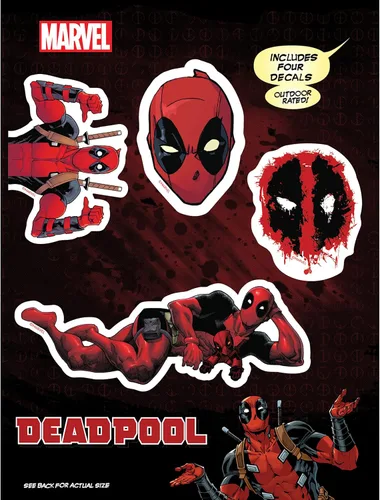 Miniatura 12 de Marvel Deadpool - Adhesivos de vinilo de Deadpool - Juego de 12 adhesivos de vinilo de Deadpool para coche, ventana, camioneta, parachoques, Paquete