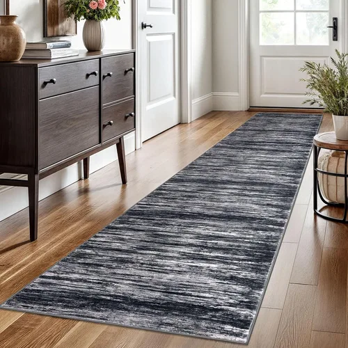 Miniatura 15 de SIILOOM 2 x 3 Alfombra moderna y abstracta para entrada, alfombra neutra azul marino gris multicolor súper suave de área pequeña, alfombras lavables