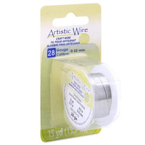 Miniatura 10 de Artistic Wire Alambre de Cobre Coloreado Plateado en Plata Resistente al Deslustre para Manualidades y Envolver Joyería, Resistente al Deslustre