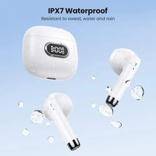Miniatura 5 de Auriculares inalámbricos para Xiaomi Poco M3 Bluetooth 5.3 con pantalla LED, estuche de carga impermeable IPX7 manos libres con micrófono, sonido