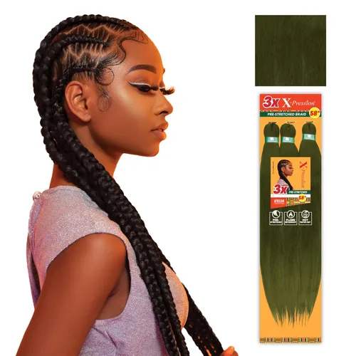 Miniatura 60 de Sensationnel X-Pression - Trenzas prestiradas, 3 unidades, 58 pulgadas, paquete de 1 unidad, 1B