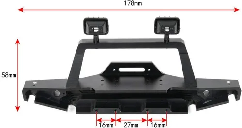 Miniatura 3 de Juego de parachoques delantero de metal para TRX-4 Axial SCX10 II 90046 RC Crawler