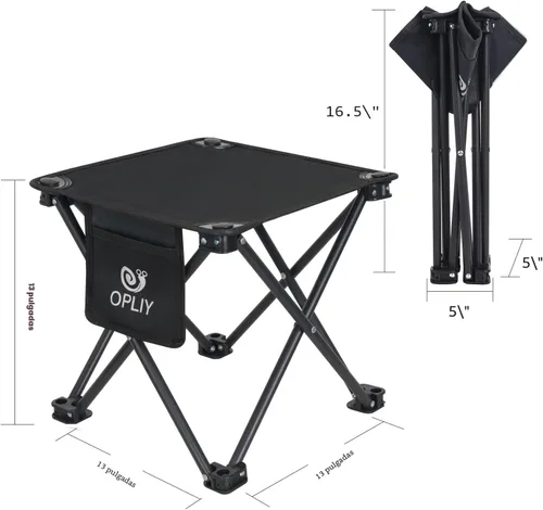 Miniatura 3 de Opliy Taburete de camping 2 unidades, taburete plegable portátil de 13 pulgadas para jardinería al aire libre y playa, senderismo y pesca, taburete