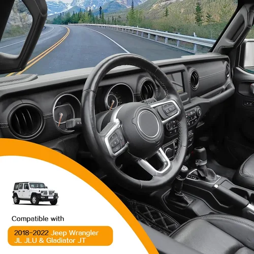 Miniatura 3 de Hoolcar – Anillo para ventilación de aire acondicionado interior, accesorios compatibles con Jeep Wrangler JL JLU y Gladiator JT 2018-2023, aleación