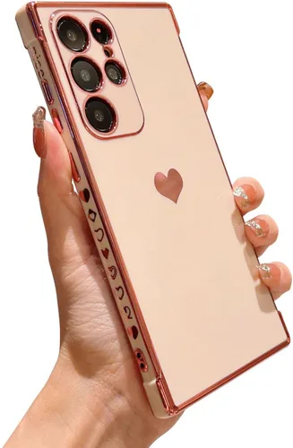 Miniatura 43 de phylla Funda de teléfono compatible con Samsung Galaxy A12 de 6.5 pulgadas, lindo corazón chapado en oro, elegante funda de lujo para mujer