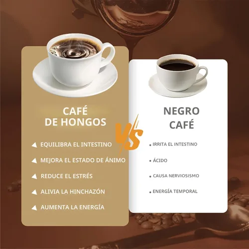Miniatura 6 de Café de hongos, café instantáneo de hongos con cordyceps, reishi, trompeta rey, shiitake, cola de pavo, melena de león para energía, concentración