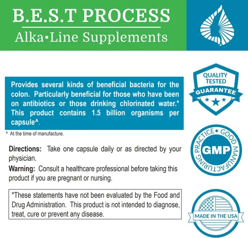 Miniatura 3 de Alkadophilus Best Process Alkaline — Suplemento digestivo probiótico y prebiótico sin refrigeración — 1.5 mil millones de UFC de bacterias buenas