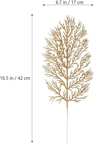 Miniatura 4 de Cabilock 12 piezas de hojas artificiales con purpurina de Navidad, hojas brillantes, adorno de hojas para árbol de Navidad, guirnalda de corona