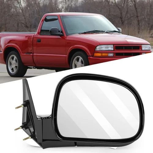 Miniatura 53 de Juego de montaje de espejos laterales Compatible con 1987-2002 para Jeep Wrangler con puerta media, plegable manual, espejo negro manual texturizado