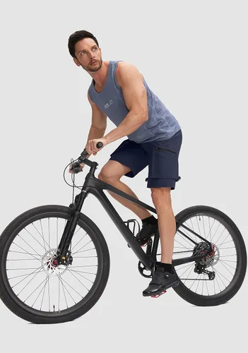 Miniatura 6 de Bikewa Pantalones cortos de ciclismo de montaña para hombre, con acolchado 3D, ajuste holgado, con bolsillos con cremallera