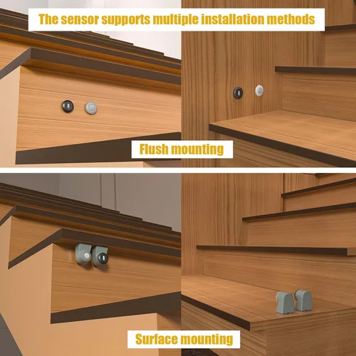 Miniatura 4 de Kit de iluminación LED para escaleras con sensor de movimiento inteligente KMG-3233, tira de luz LED cortable de 40" para luces de escalera LED