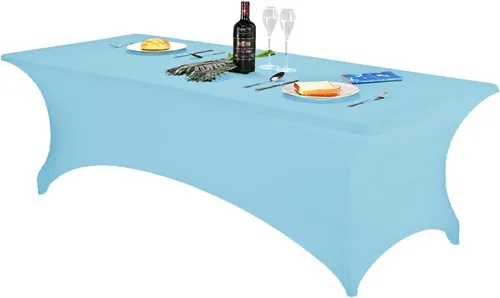 Miniatura 36 de FORLIFE - Funda de mesa de elastano, mantel ajustado de 4 pies para mesas rectangulares, funda elástica para patio, universal para bodas, banquetes