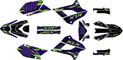 Miniatura 9 de Kit de gráficos para Kawasaki KLX250 2008-2020 y KLX300SM 2021-2023 Twitch Series Azul 9 mil - Easy Go - Adhesivo para motocicleta Dirt Pit Bike