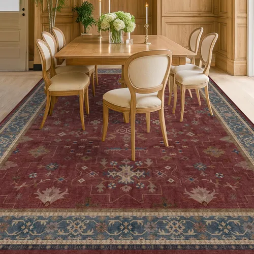 Miniatura 130 de Alfombra Boho Negra para Sala de Estar - Alfombra de Área Lavable de 10x14 Pies, Alfombras de Comedor para Debajo de la Mesa, Alfombra Suave de Pelo