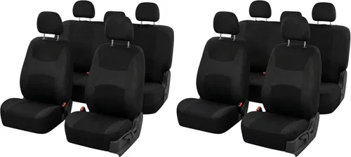 Miniatura 24 de Juego de funda para asiento bolsas de aire de tela negra ligera y fresca FH Group FH-FB030115-SEAT lista para separar; se ajusta a la mayoría de Rosa