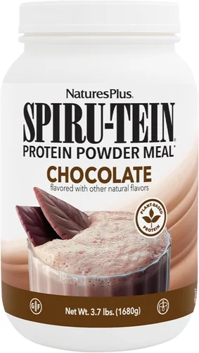 NaturesPlus SPIRU-TEIN - Batido de proteínas a base de plantas de 3.7 libras, sin OMG, vegetariano, sin gluten, 60 porciones