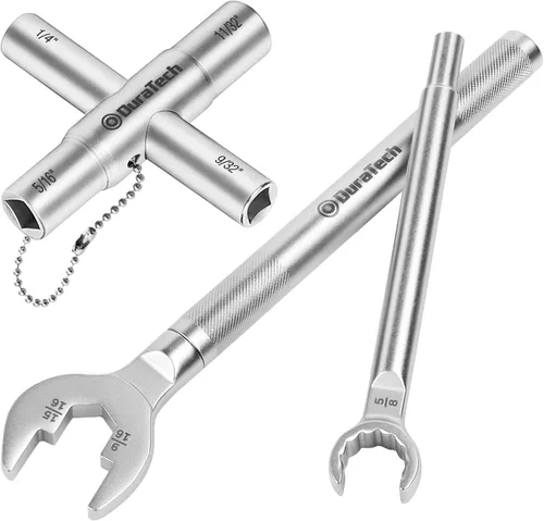 Miniatura 9 de DURATECH Juego de llaves Sillcock de 4 vías, 1/4", 9/32", 5/16", 11/32", paquete de 2, para válvula, grifo y espitas
