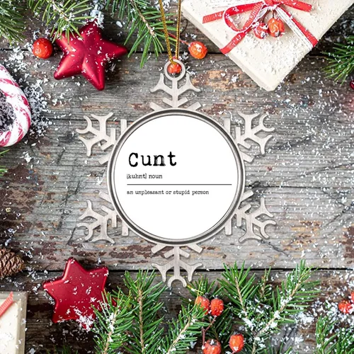 Miniatura 7 de Definición de sustantivo coño adorno colgante para árbol de Navidad, definición de coño, copo de nieve, adorno de árbol de Navidad, recuerdo