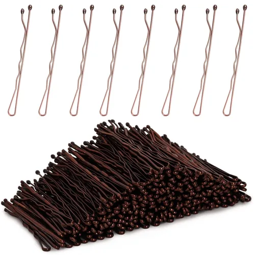 Miniatura 8 de Tbestmax 300 alfileres de moño en forma de U, para sujetar el pelo de ballet, red de pelo para mujer, 2.3 pulgadas, marrón 6CM Marrón - 300 Pcs