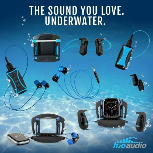 Miniatura 9 de H2O Audio Stream 3 PRO y auriculares Surge S+ - Reproductor de música de transmisión subacuática impermeable MP3 para nadar con Bluetooth