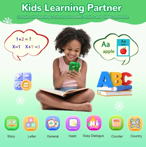 Miniatura 4 de Lapare Juguete de teléfono inteligente para niños, pantalla táctil de 2.8 pulgadas con doble cámara, juego, reproductor de música y más aplicación