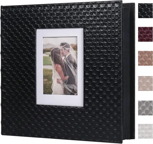 Miniatura 16 de RECUTMS - Álbumes de fotos de 60 páginas con tapa de cuero para manualidades, álbum de fotos autoadhesivo de 4x6, 5x7, 8x10, álbum de fotos Rosa